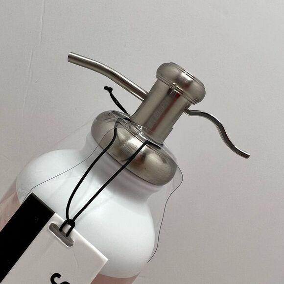 NWT Soft touch stoneware pink/mauve with white modern essentials soap dispenser - Picture 5 of 6